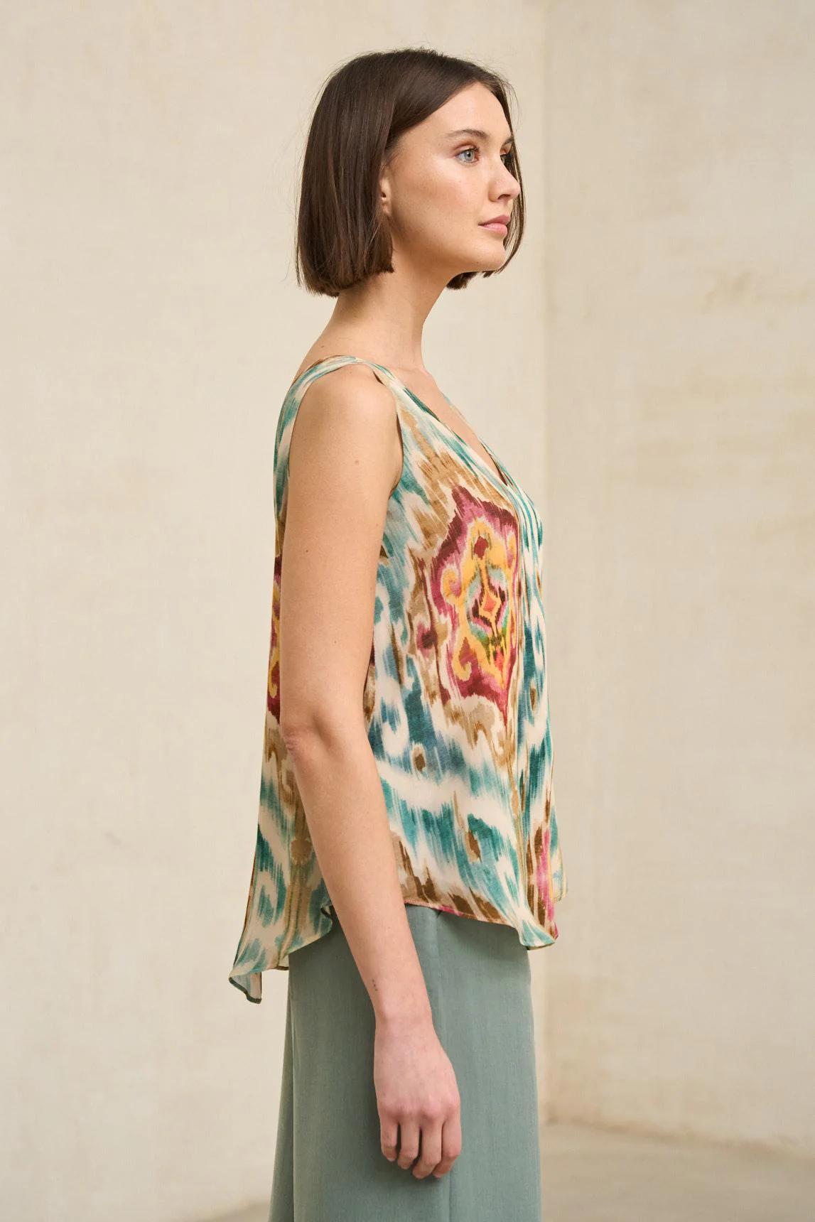 Zafira Ikat Print Blouse - Image 2