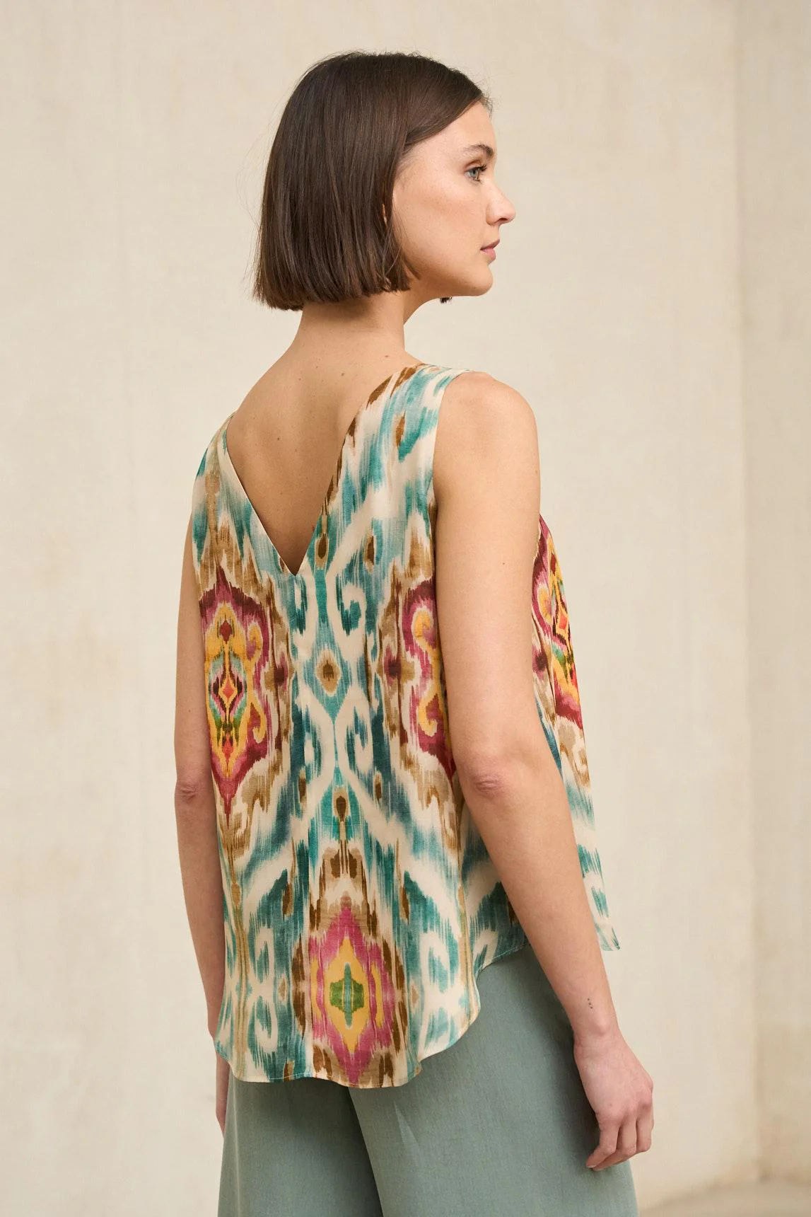 Zafira Ikat Print Blouse - Image 3