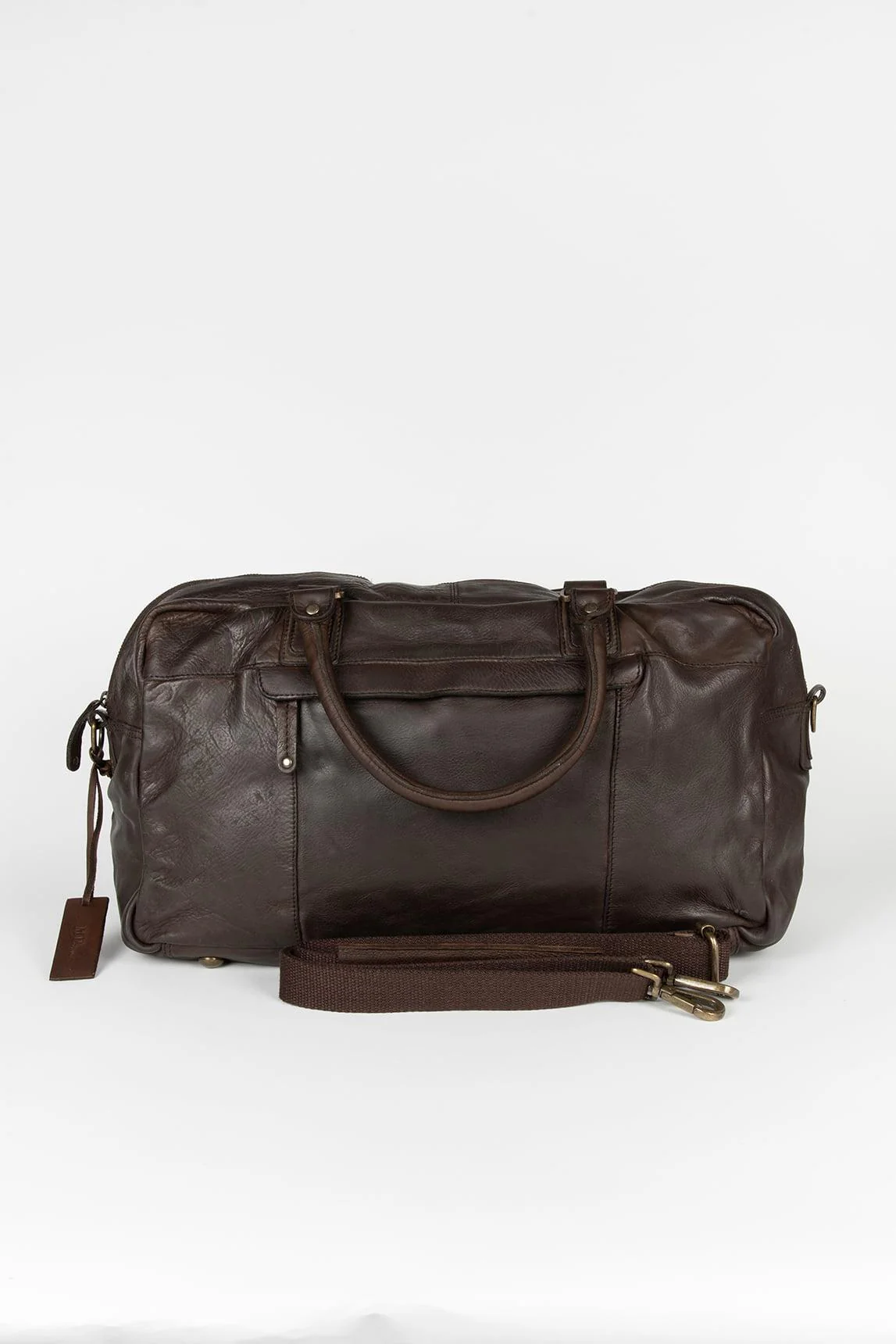 Marta Ponti Roma brown leather travel bag