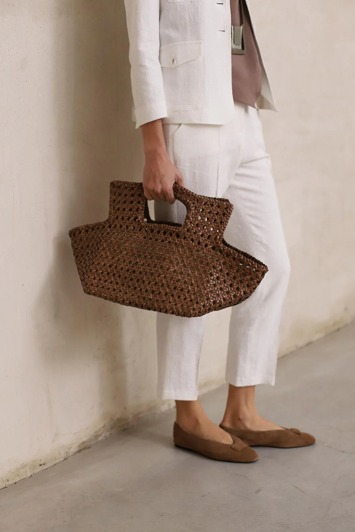 Saelis camel leather handbag - Image 4