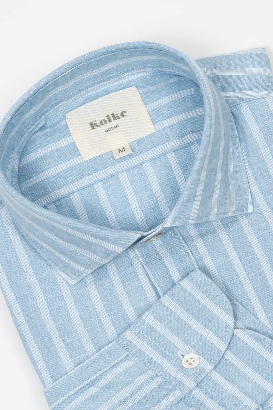 Koike blue shirt with white stripe - Image 2
