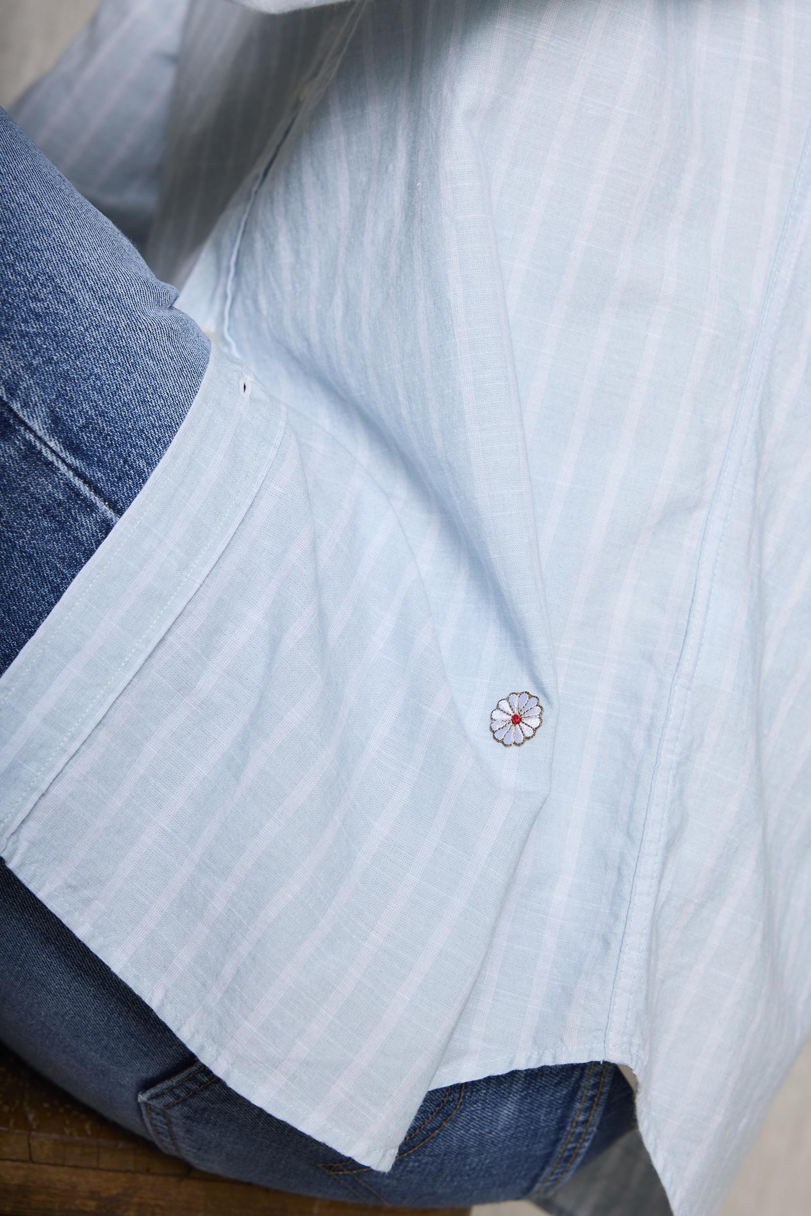 Koike blue shirt with white stripe - Image 6