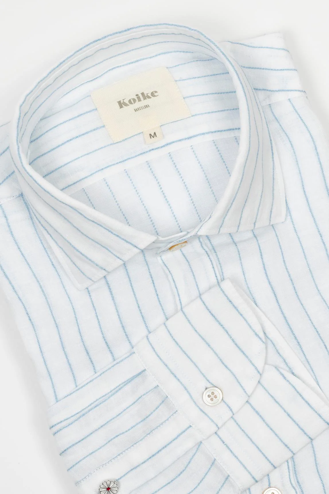 Koike white shirt with blue stripe - Image 2