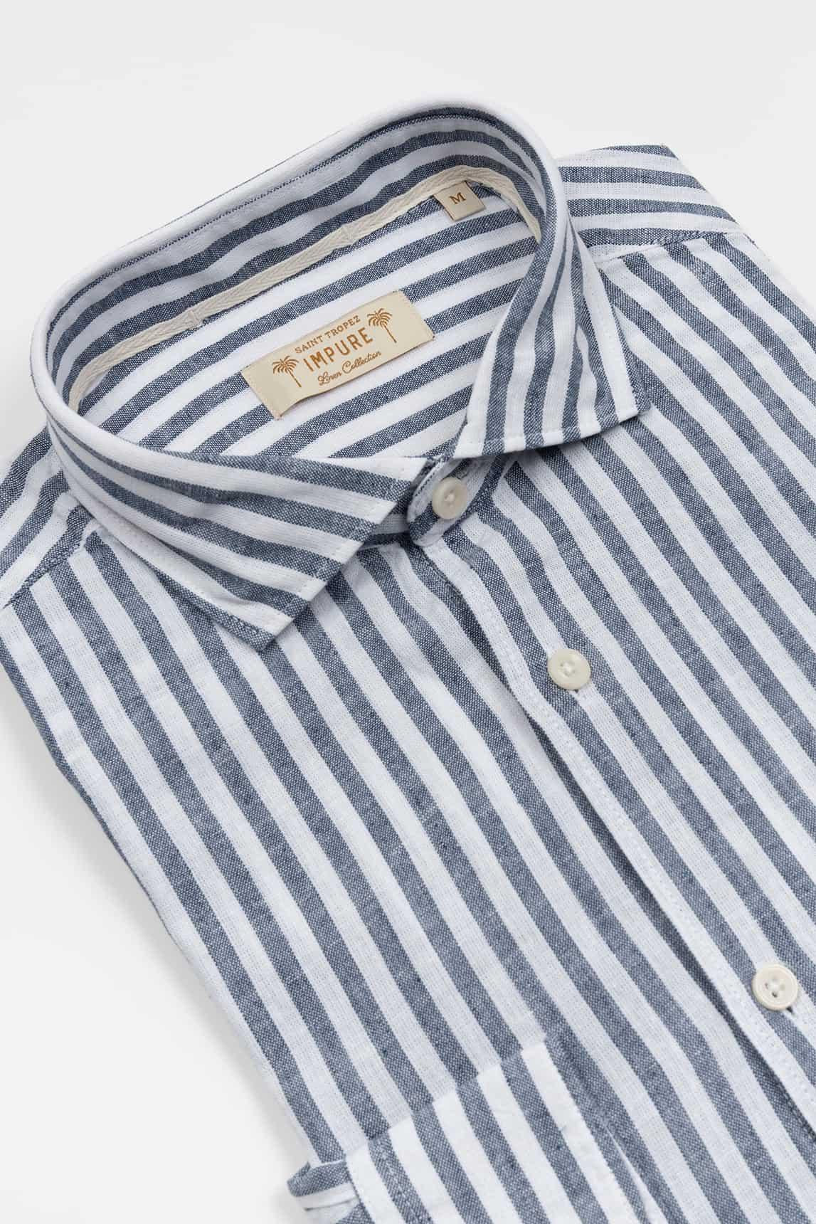 Impure navy blue linen shirt - Image 2