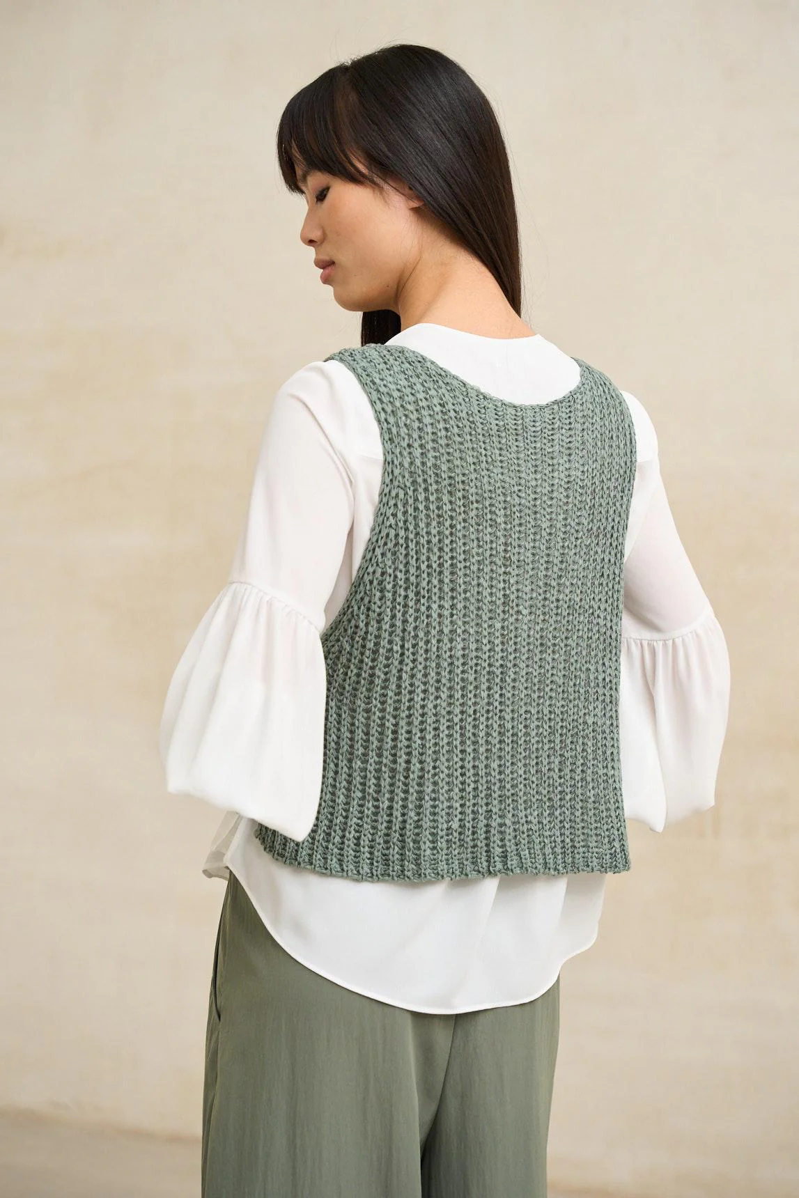 Elnara sage green vest - Image 3