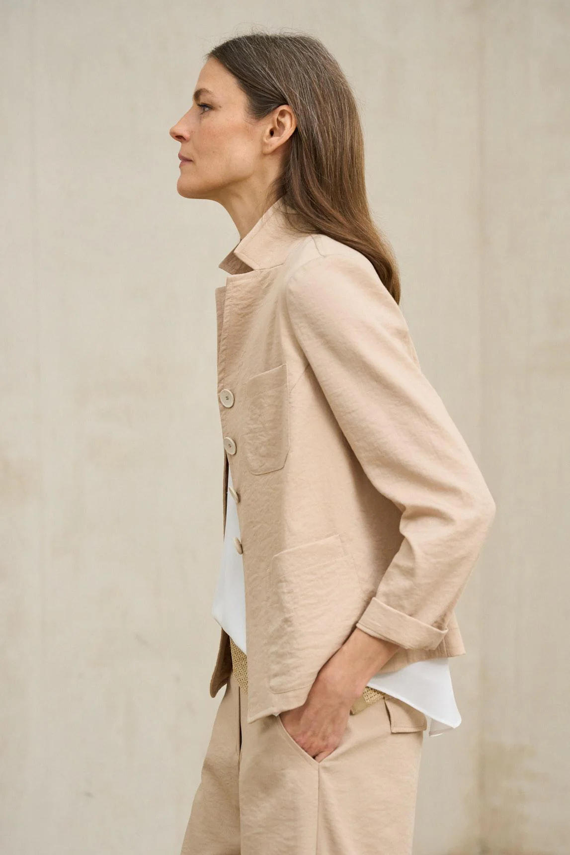 Alva Beige Jacket - Image 3