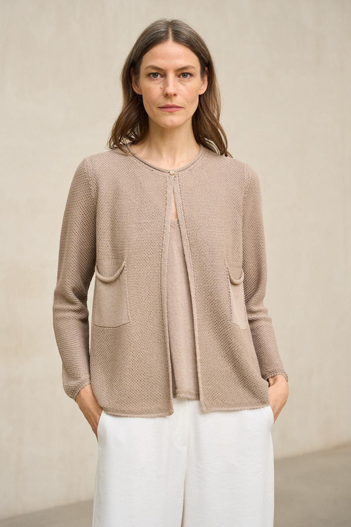 Lierne cardigan, sand-brown
