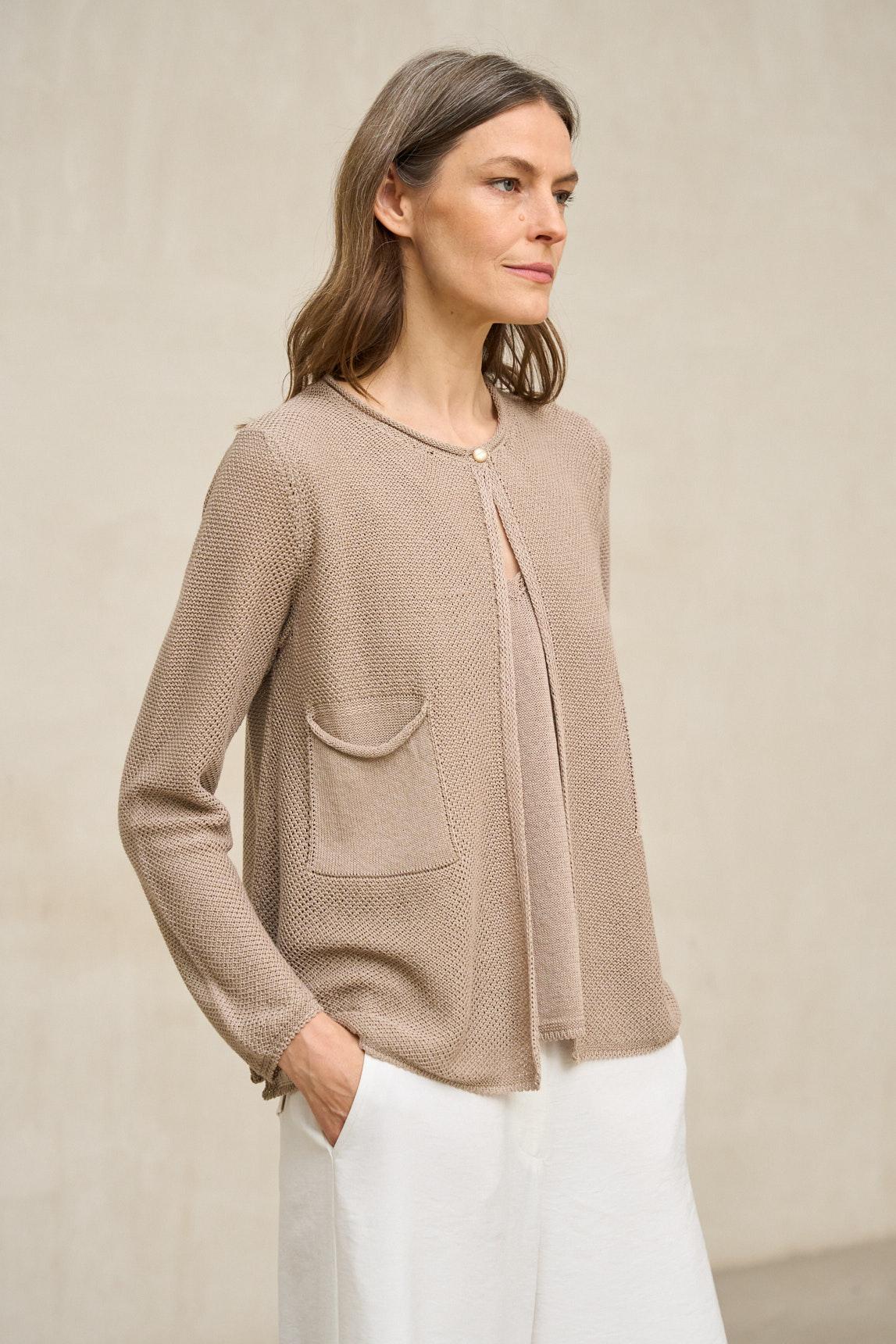 Lierne cardigan, sand-brown - Image 3
