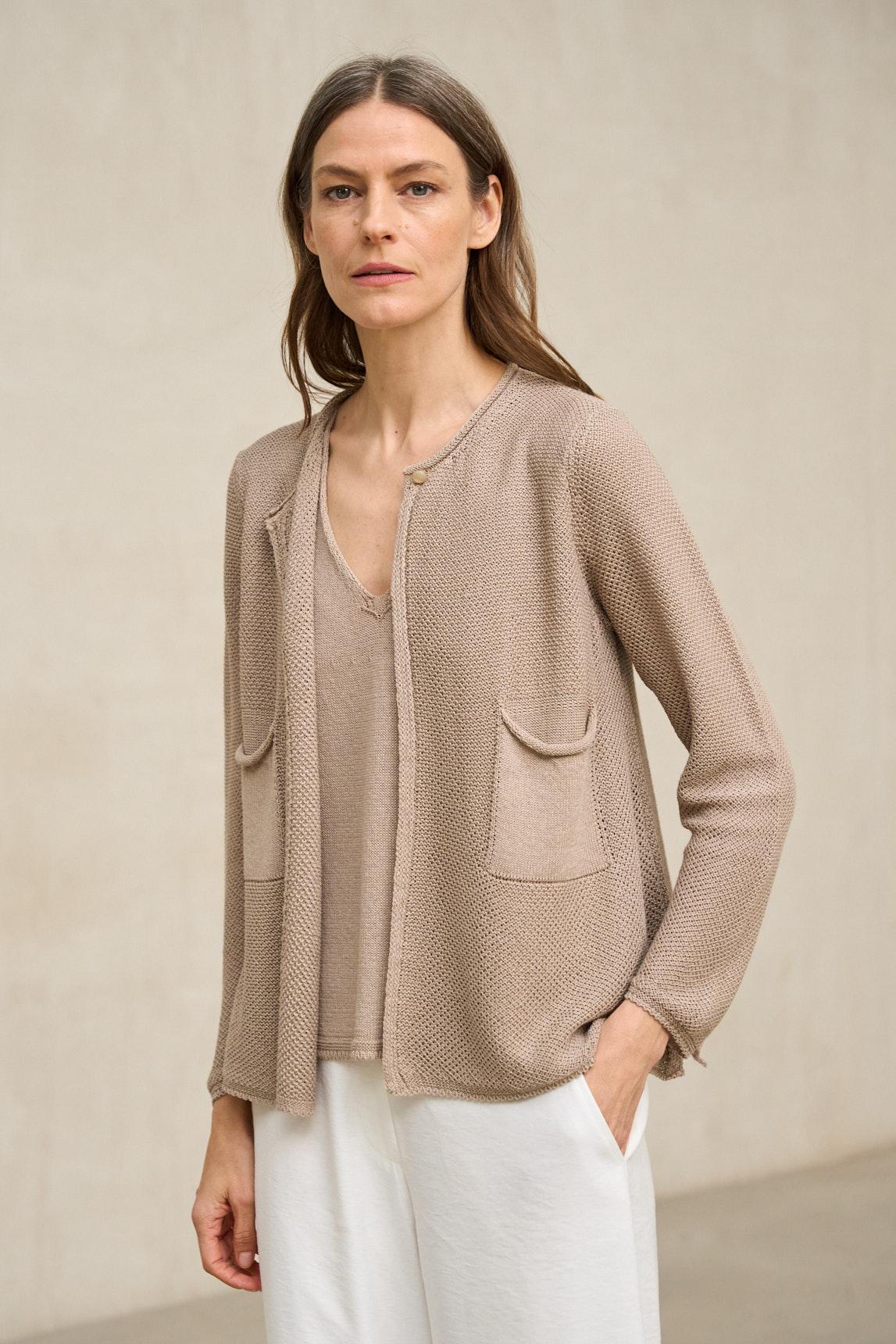 Lierne cardigan, sand-brown - Image 5