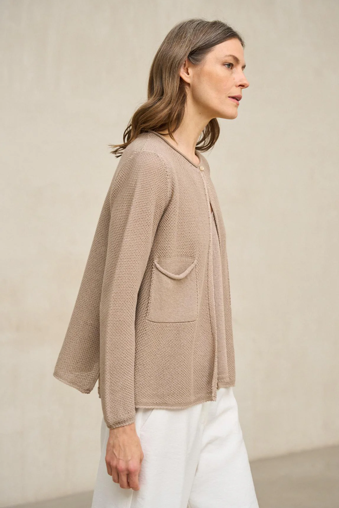 Lierne cardigan, sand-brown - Image 6