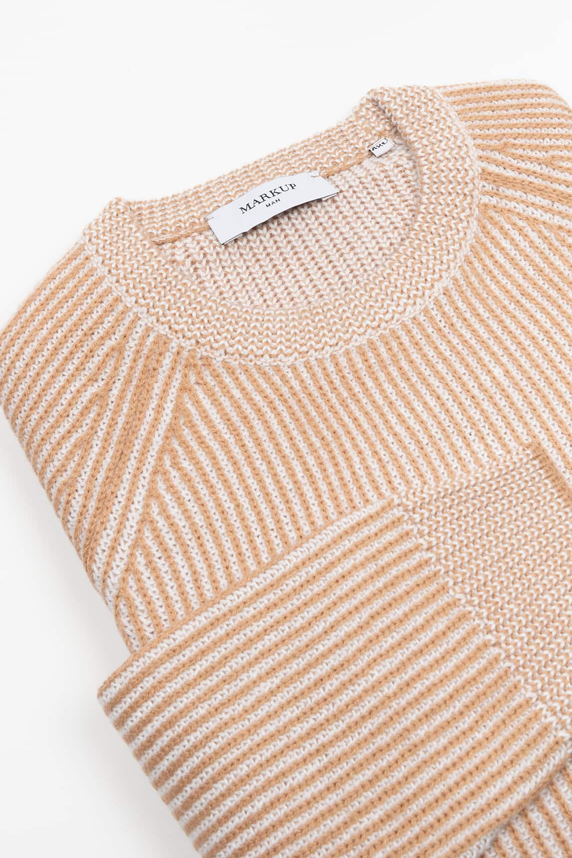 Camel and beige Markup jersey - Image 2