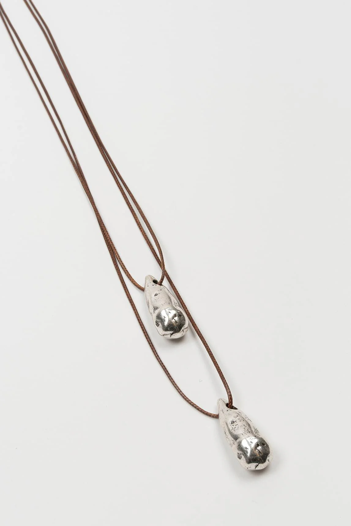 Luneria Silver necklace brown cord - Image 2
