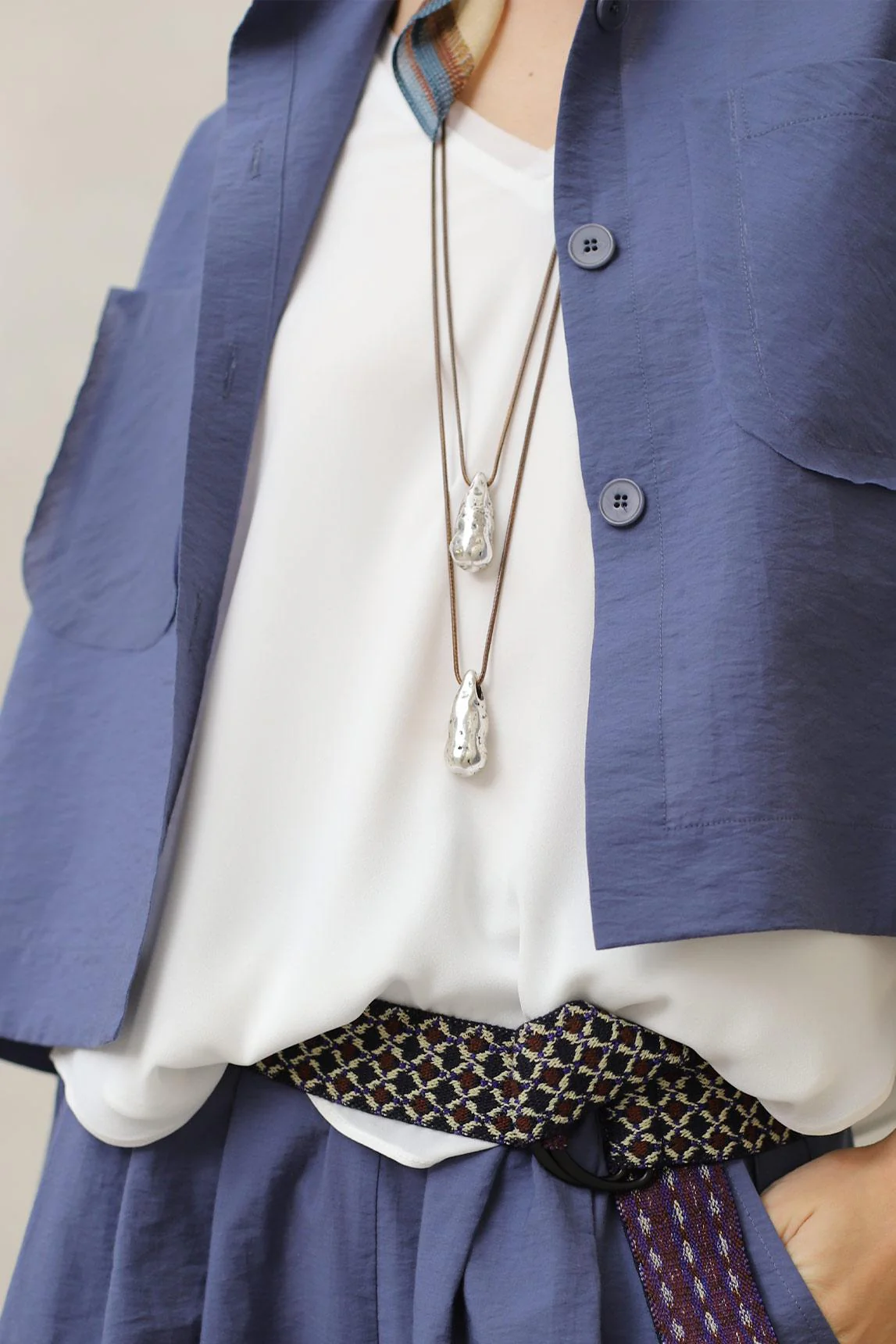 Luneria Silver necklace brown cord - Image 3