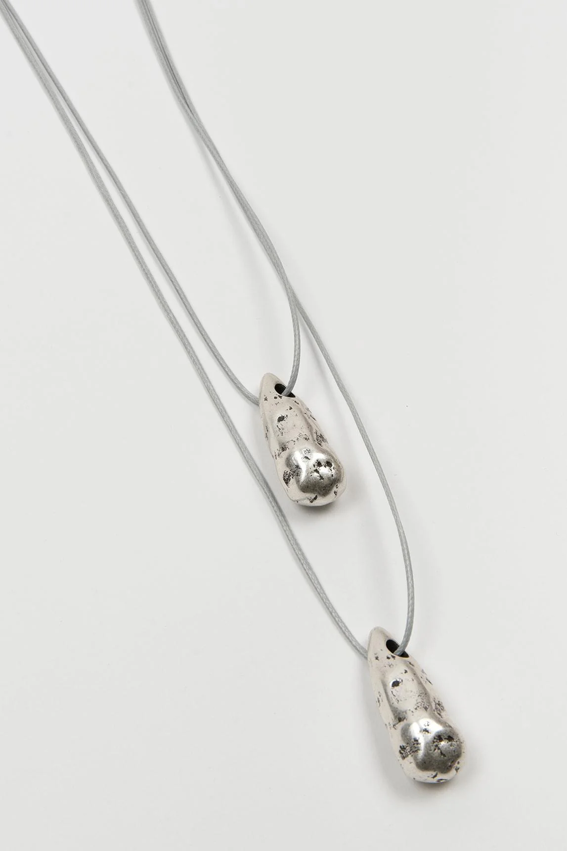 Luneria Silver Necklace grey cord - Image 2