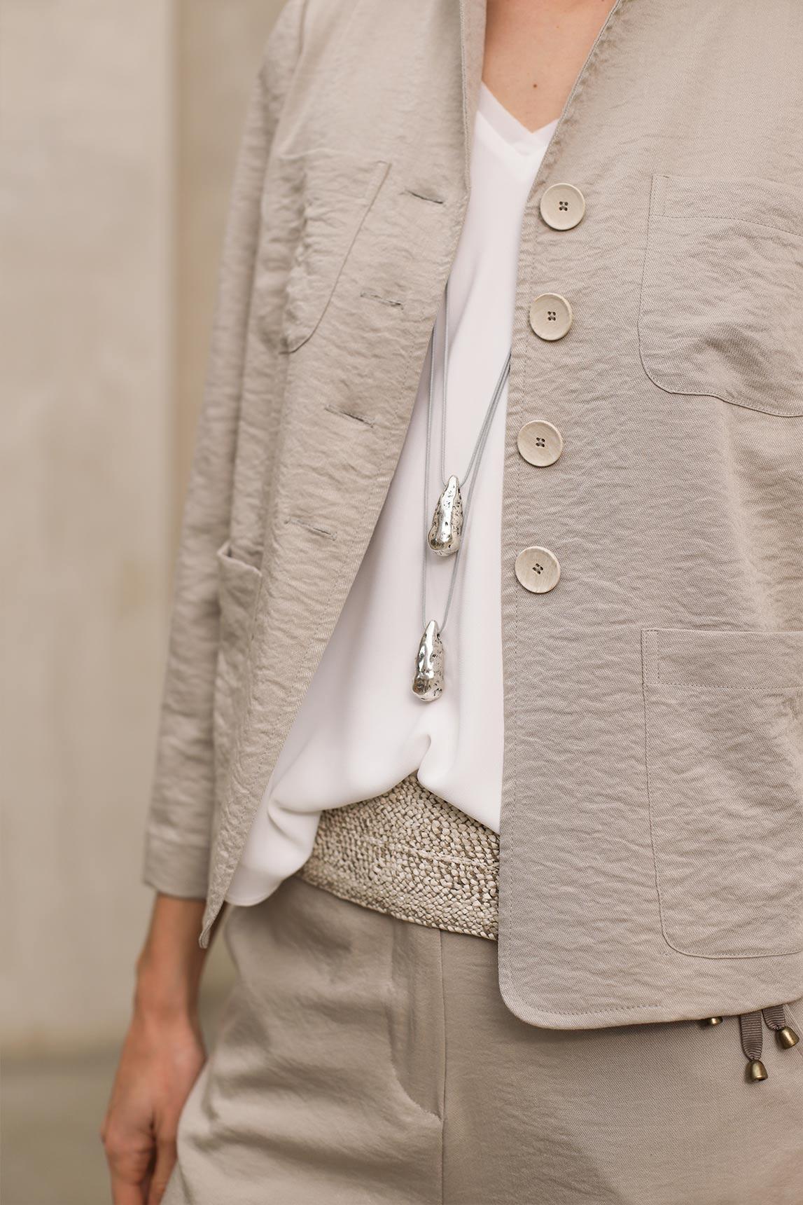 Luneria Silver Necklace grey cord - Image 3