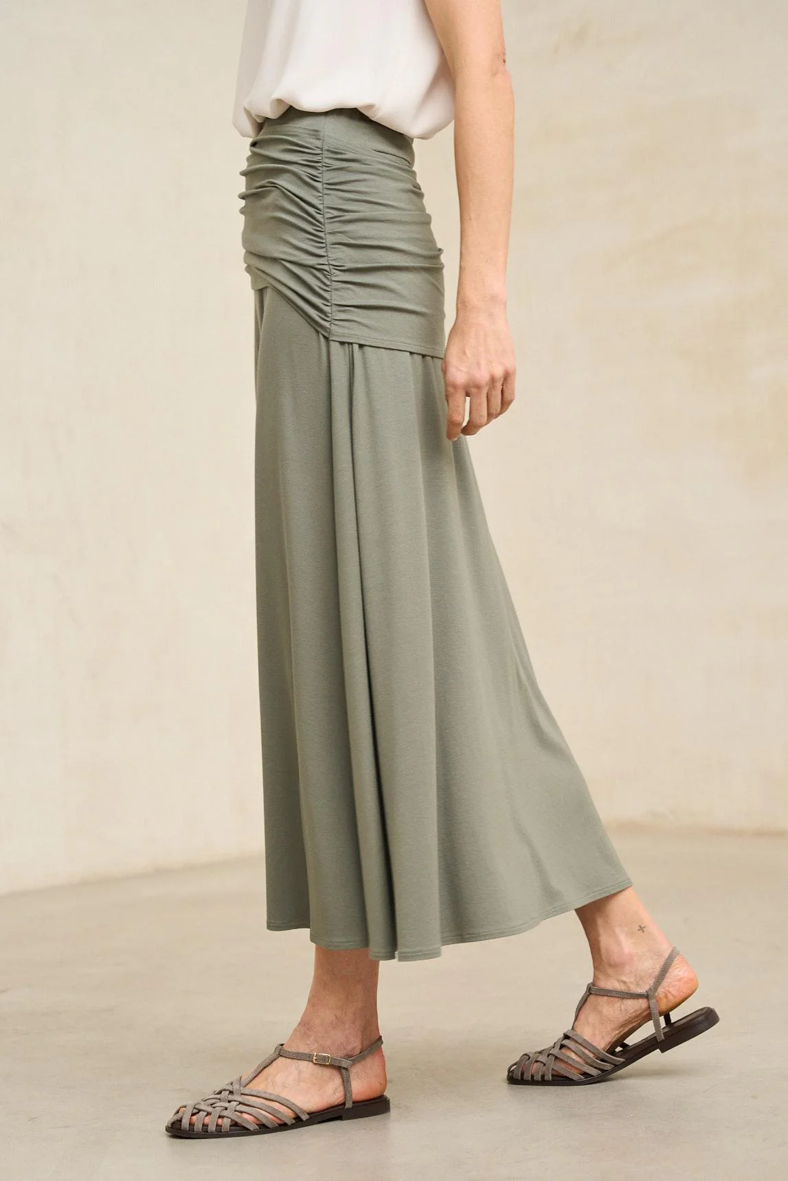 Kaia Khaki Skirt - Image 2