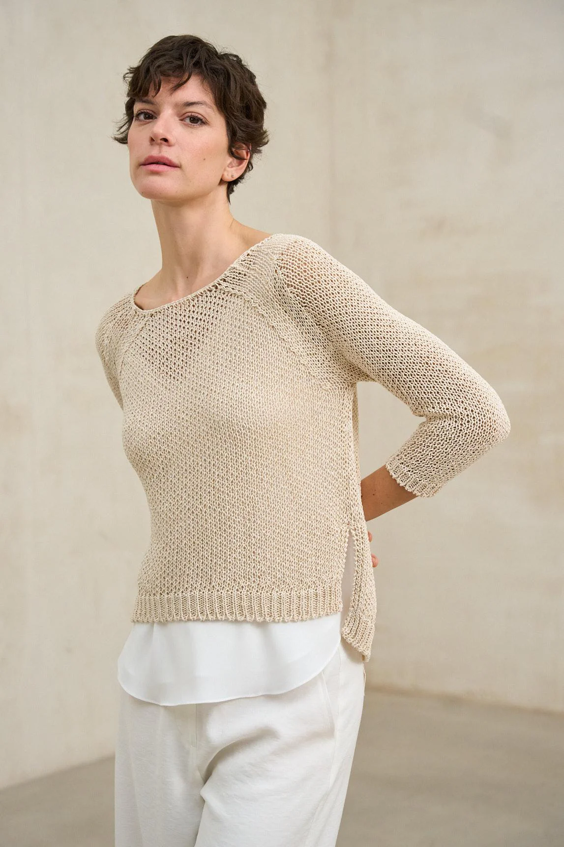 Evela beige sand jersey - Image 2