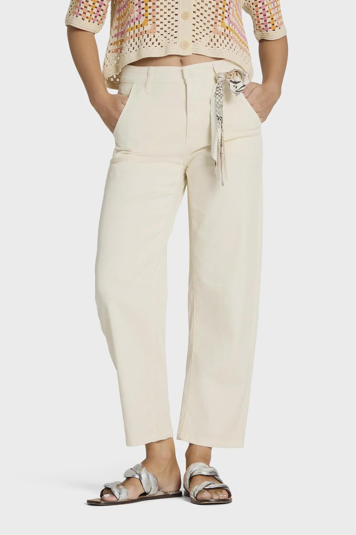 O-Shape Cropped Trousers Orelie off-white