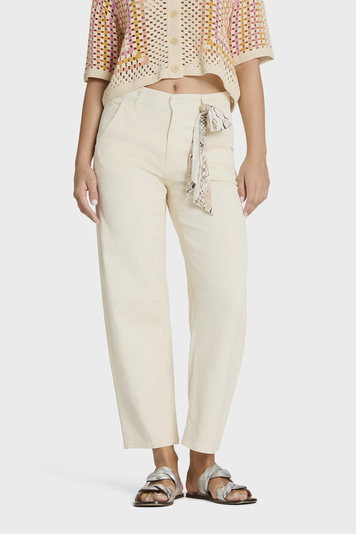 O-Shape Cropped Trousers Orelie off-white - Image 4