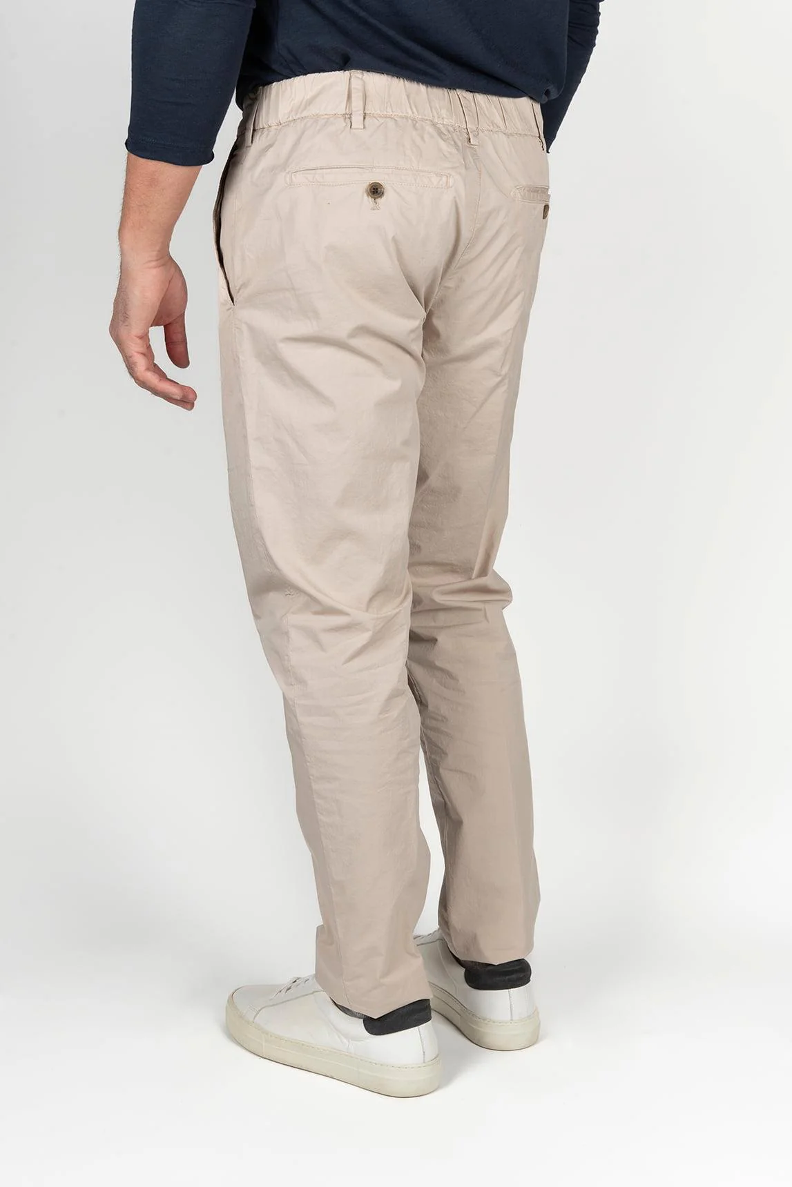 My Myths beige trousers with elasticated waist and drawstring - Image 2