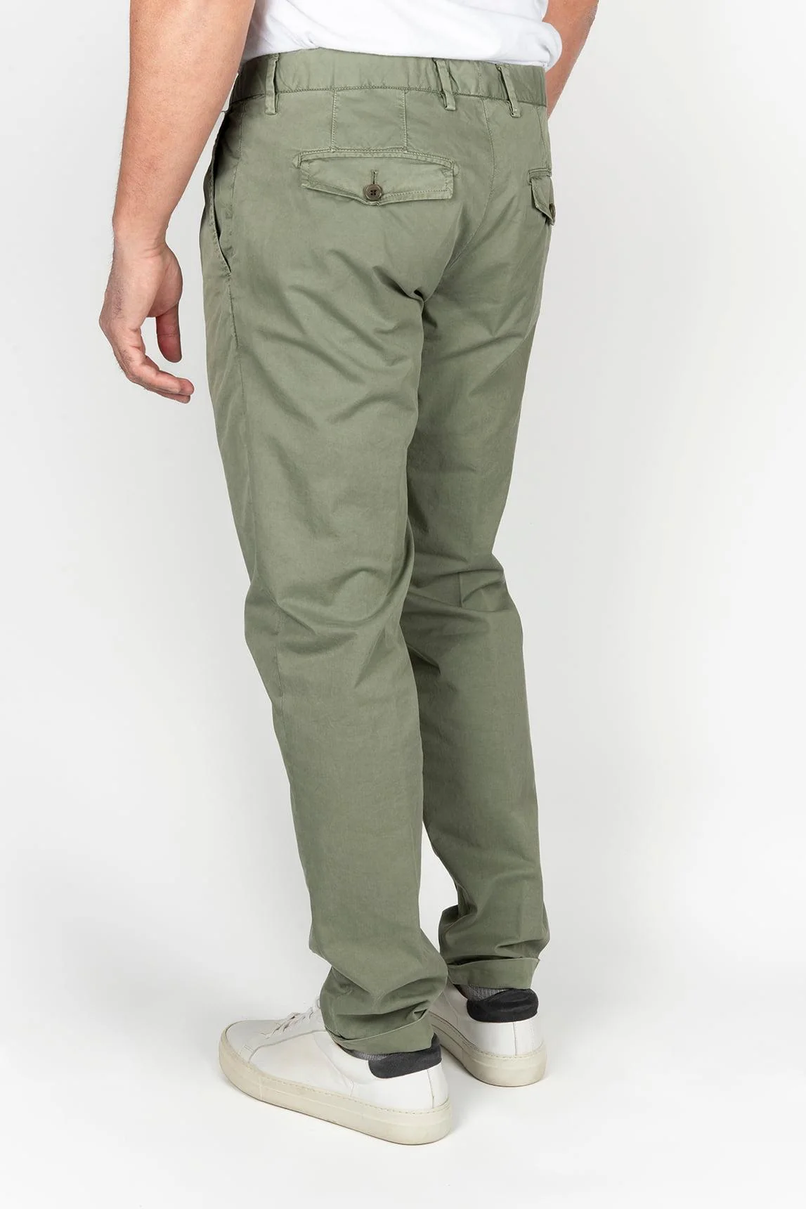 Pistachio green cotton My Myths trousers with pleats - Image 2