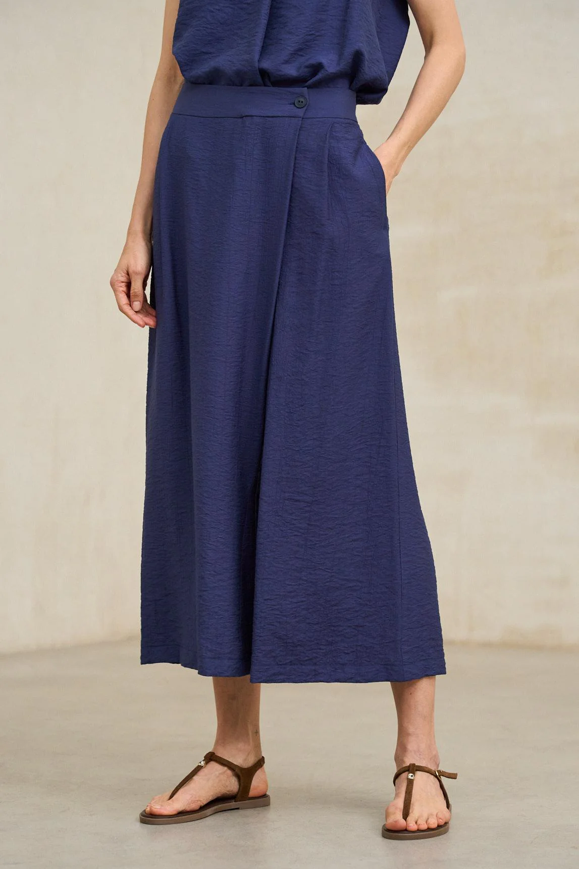 Narel navy blue trousers - Image 2