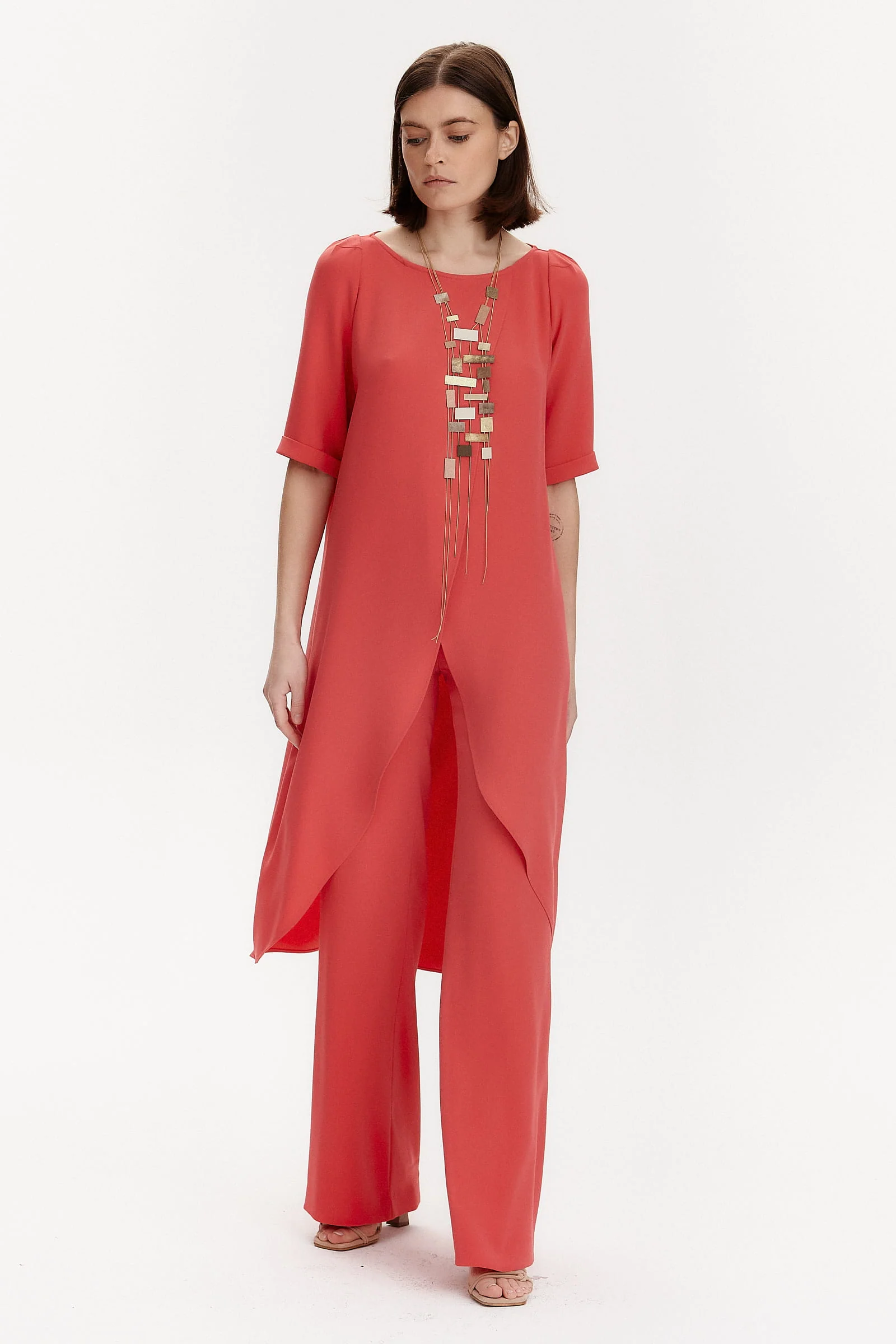 Coral palazzo pants - Image 3