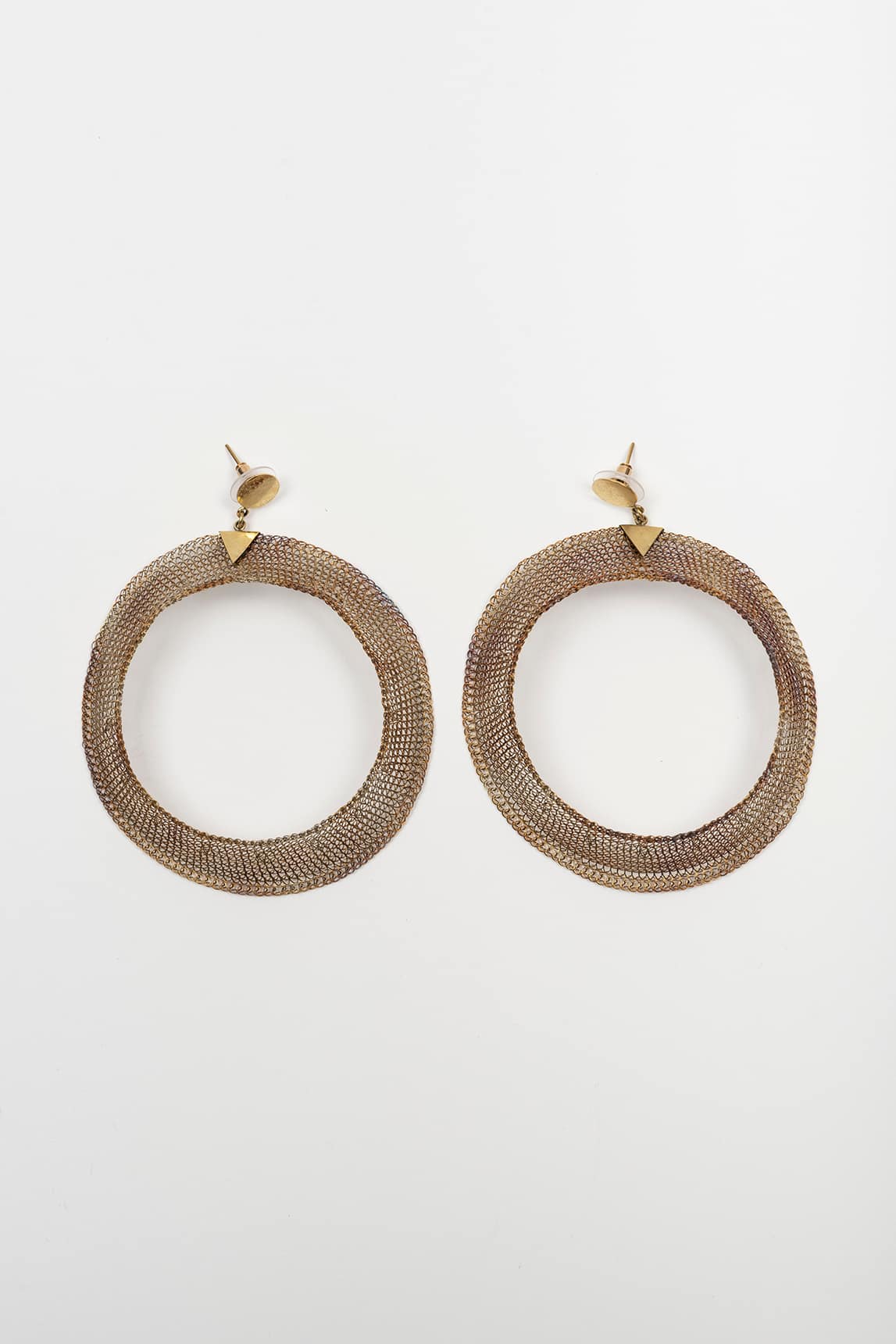 Halo copper mesh earrings