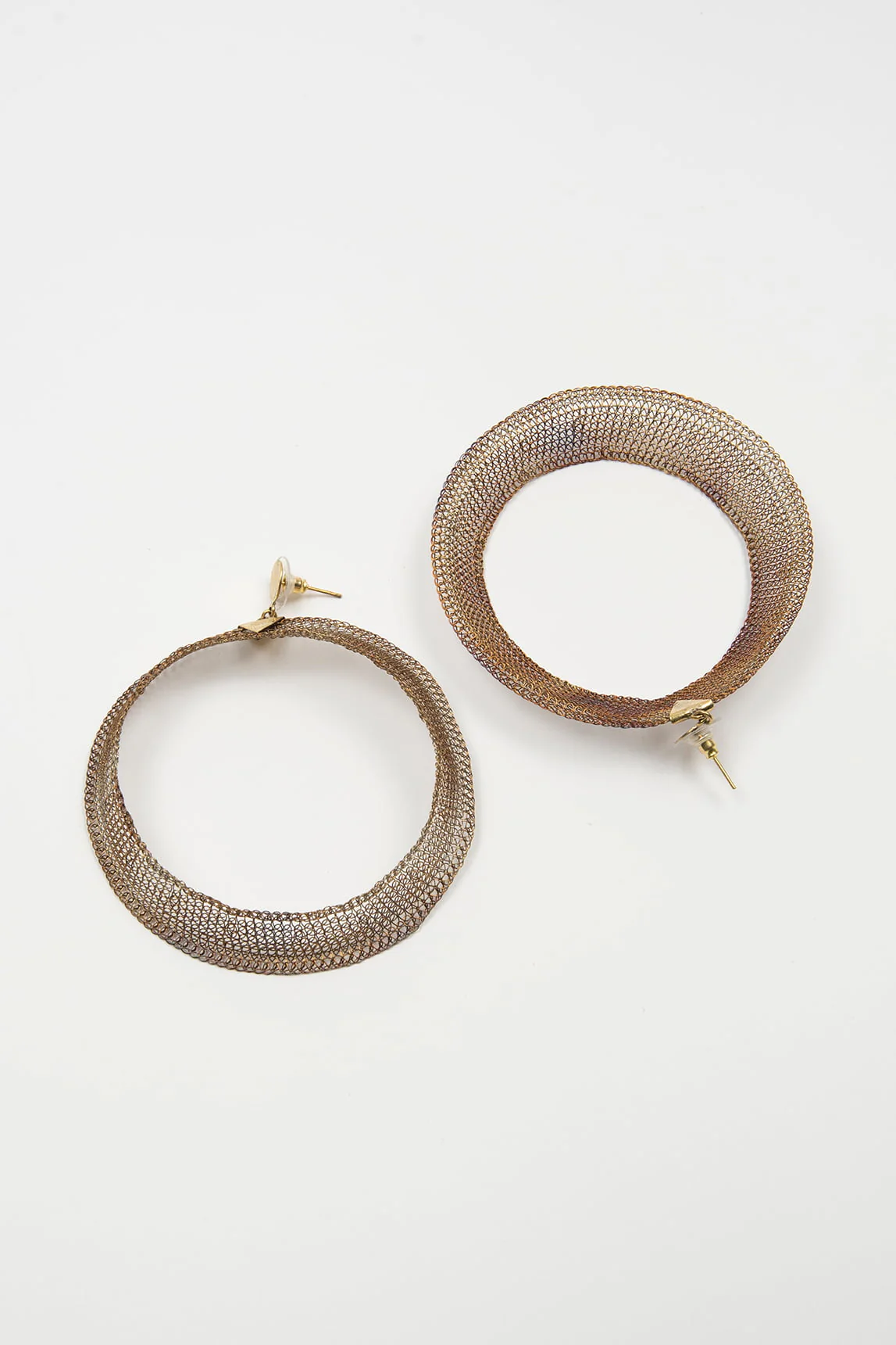 Halo copper mesh earrings - Image 2
