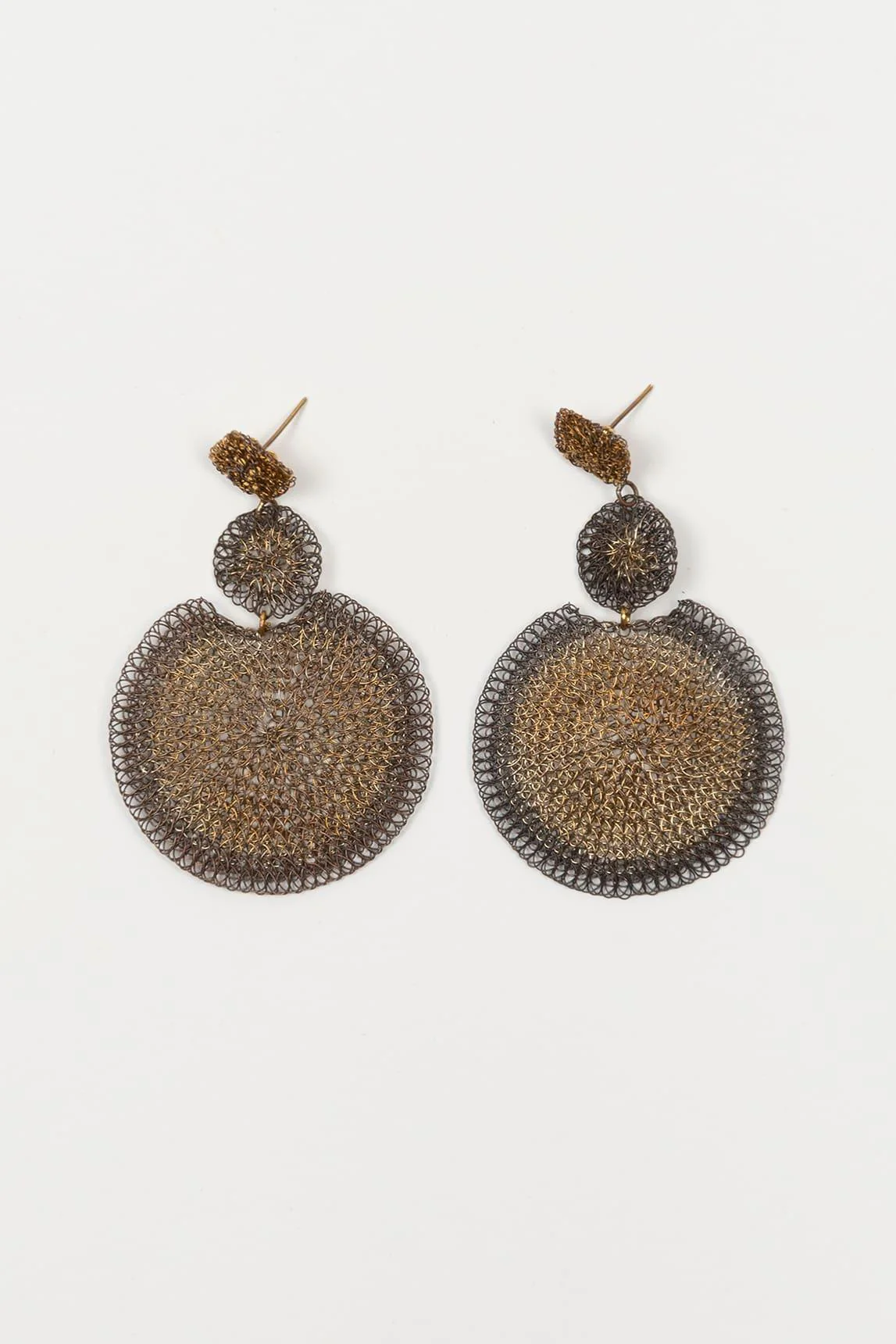 Dorex two-tone mesh earrings
