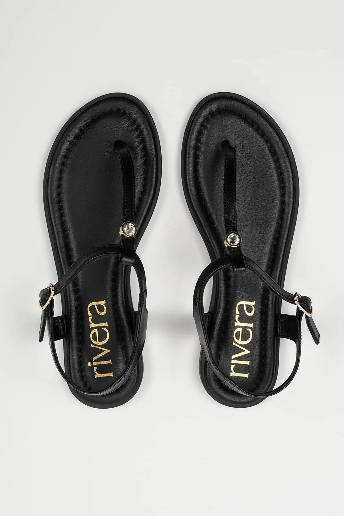 Thalira black leather sandal - Image 4