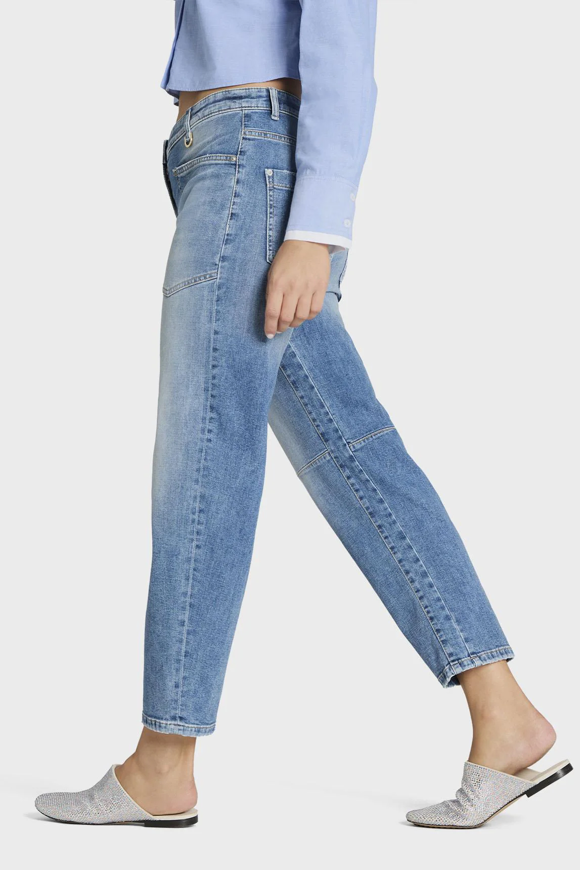 O-Shape Cropped Ocean Blue Denim - Image 4