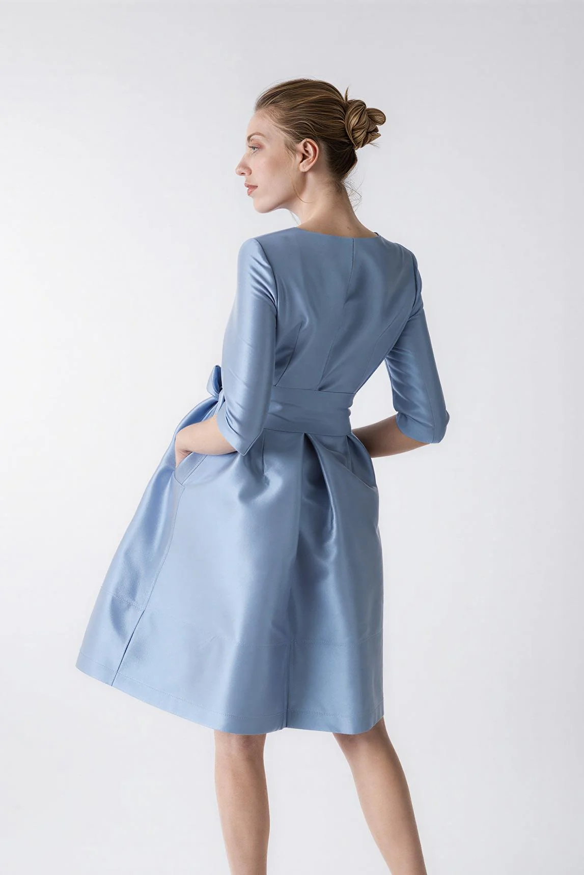 Odelia blue trench coat dress - Image 2
